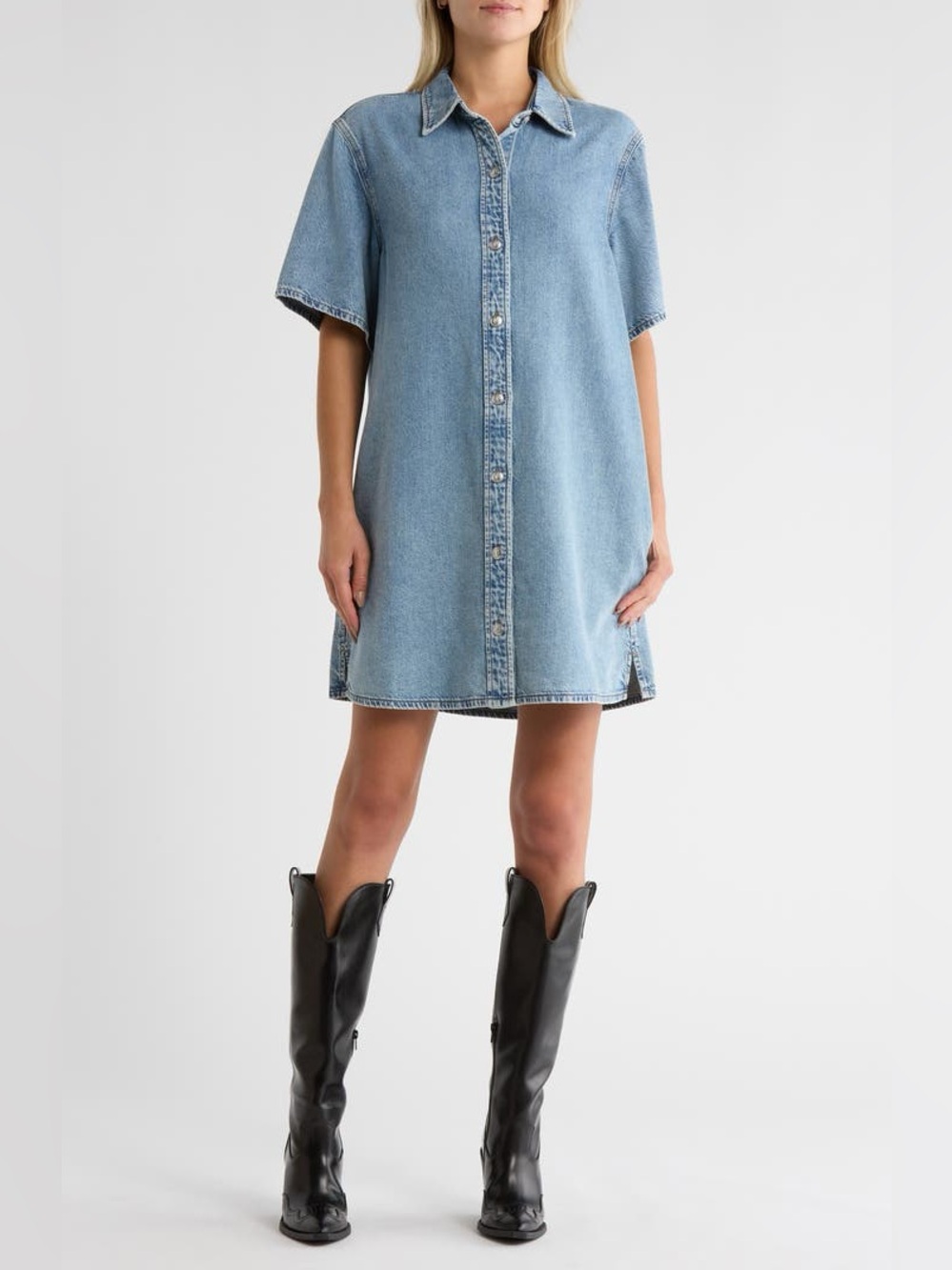 Rag & Bone Carter Denim Mini Dress Size Small